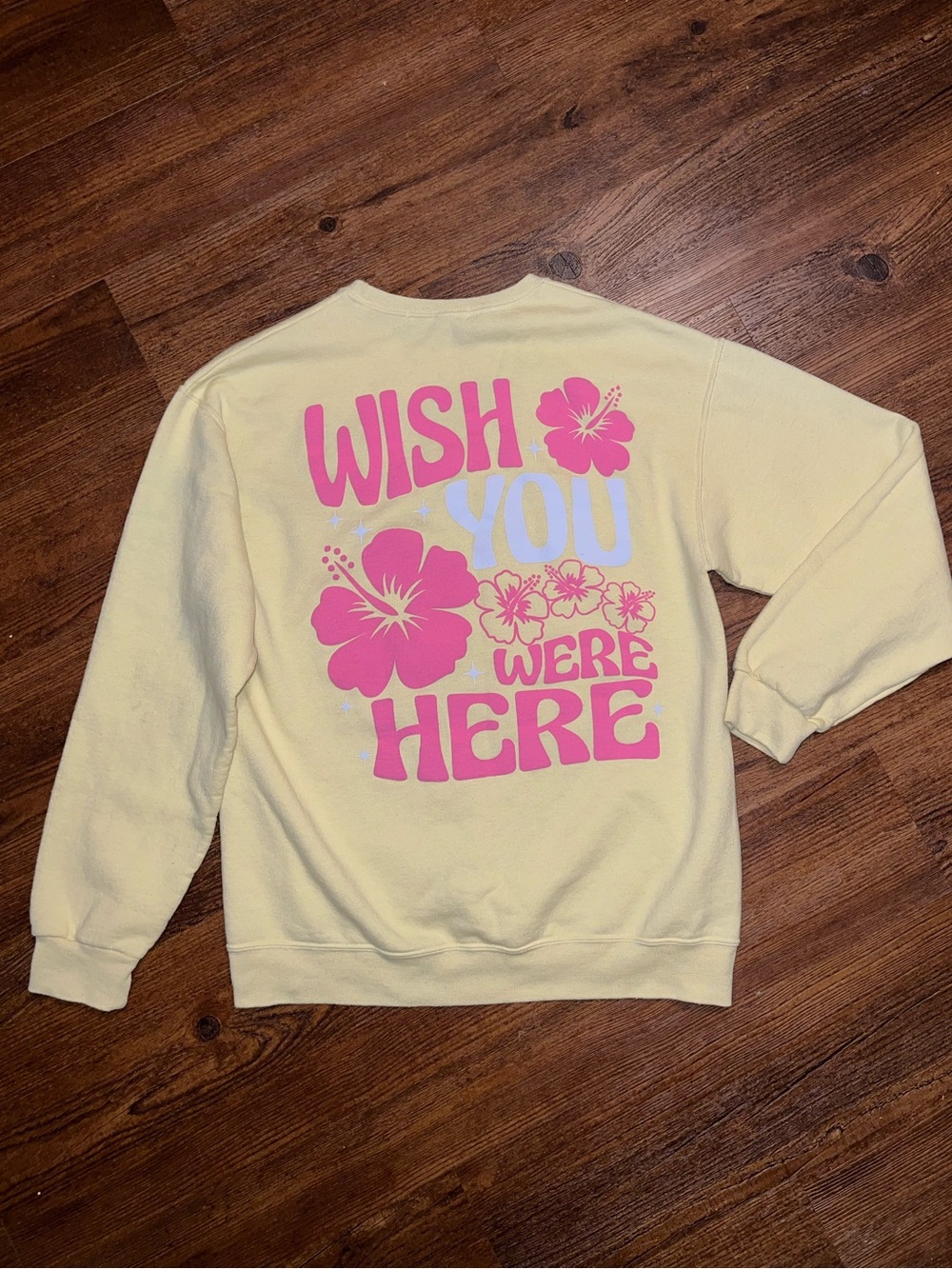 Altar'd State Yellow Pink Hibiscus Floral Coastal Crewneck Sweatshirt Size XS/S - Picture 6 of 10